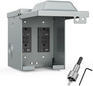 Kohree Outdoor Electrical Outlet Box Waterproof, Dual 20 Amp Outlet Box with Cover WRTR GFCI Receptacles, Drill Bit Included, ETL Listed, NEMA 3R Housing