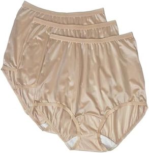 Shadowline Women's Plus-Size Panties-Nylon Brief (3 Pack), Nude, 9