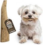 Heartland Elk Antlers for Dogs - Grade A, Naturally Shed Antlers | Dog Bones for Aggressive Chewers & Teething Puppies | All Breeds Chew Toy USA Made & Veteran Owned (Whole Elk: 4-5", Small, 2-Pack)