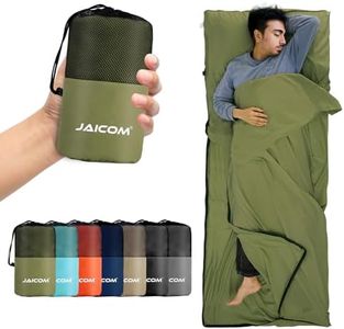 JAICOM Sleeping Bag Liner, Sleep Sack Travel Sheets, Two-Way-Zipper Expose Feet Separately, Lightweight for Single, Backpacking,Hotels & Hostels, Camping, Travel, Business