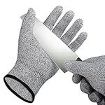 Angzhili 2Pair Grade Level 5 Safety Cut-Resistant Gloves,HPPE Anti Cutting Protection Gloves,Kitchen,Gardening and Glass Factory Industrial Working Gloves for Men and Women Cut Resistant Gloves (Small)