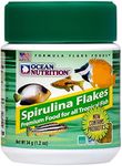 Ocean Nutrition Spirulina Flake Fish Food - Natural Ingredient Fish Food Flakes for Betta Fish and All Tropical Fish - Supports Health & Coloration, Does Not Cloud Water, Made in USA, 1.2 oz (34 g)