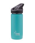 Laken Thermo Kids Vacuum Insulated Stainless Steel Leak Free Sports Water Bottle with Jannu Straw Cap, 17 Oz, Turquoise