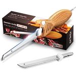 Electric Knife - Easy-Slice Serrated Edge Blades Carving Set for Meat, Bread, Turkey, Ribs, Fillet, DIY, Ergonomic Handle + 2 Blades for Raw & Cooked Food (Classic)