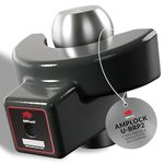 AMPLock - U-BRP2 Heavy Duty Trailer Coupler Lock, 2" Lock for RV & Boats, Travel Trailer Accessories, Ball Coupler with Flat Lip Design, Patented 2-Parts Anti Theft for Trailers Push & Locking System