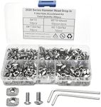 WMYCONGCONG 200 PCS 2020 Series T Nuts M4 M5 T Slot Nut Head Fastener Nut Nickel Plated Carbon Steel Sliding T Nuts Assortment Kit for Aluminum Profile Accessories