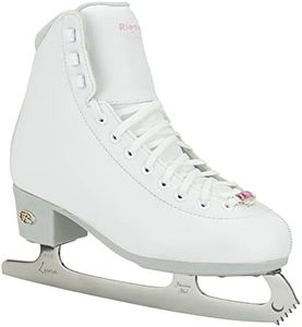 Riedell Ruby Ice Skates - Women's Recreational Figure Ice Skates with Steel Luna Blade | White | Size 4