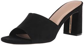 The Drop Women's Pattie High Block-Heeled Mule Sandal, Black Microsuede, 7.5