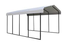Arrow Shed 12' x 20' x 9' Galvanized Steel Multi-Purpose Shade and Shelter Carport, Eggshell Finish