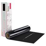 HTVRONT Heat Transfer Vinyl-12In x 20Ft Black Iron on Vinyl Roll,HTV Vinyl Roll for T-Shirt Clothing and Other Fabrics(Black)