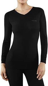 FALKE Women's Wool Tech Light Base Layer Top, Black, S