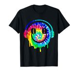 Tie Dye Melting DJ Smiling Face Headphones EDM Rave Party T-Shirt