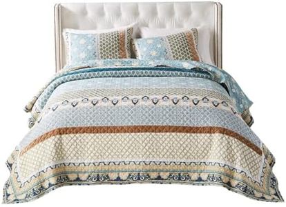 Greenland Home Thalia Quilted Bedding Set, 3-Piece Full/Queen, Blue, One Set