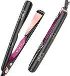 LANDOT Hair Straightener and Curler 2 in 1 - Flat Iron Curling Iron in One - Twist Curling Straightening Iron for Curl Wave Straighten Hair - 1 Inch Dual Voltage Auto Shut Off