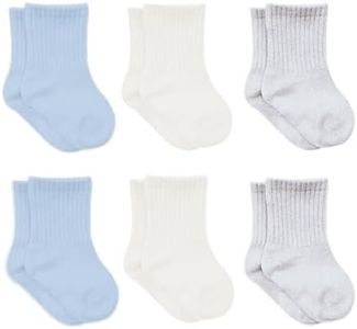 Baby Grip Ankle Socks 6 Pairs | Newborn Infant Toddlers Socks Organic Cotton | Kids Boys Girls Ankle