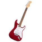 Squier by Fender Debut Collection HSS Stratocaster Electric Guitar, Laurel Fingerboard, White Pickguard, Dakota Red