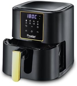Prestige Nutrifry Electric Digital Air Fryer| 80% less Oil Consumption|4.5L Capacity |1200 Watts Power|Fry,Grill,Roast,Bake,Reheat|Digital Display with 8 Preset Menu|Easy to Clean Frying Basket|Black