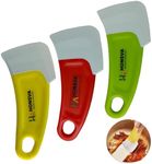 Honsva Silicone Dish Scraper to Kitchen Cleaning for Pans, Pots, Bowls, Non-Stick Scraping Spatulas Tool,3 Pcs (Yellow, Green and Red)