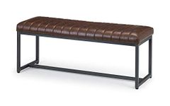 Julian Bowen Brooklyn Upholstered Bench, Brown, Height: 47, Width: 121, Depth: 41cm