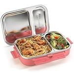 Signoraware Stainless Steel Bento Box -Adult Lunch Box for Men, Women, Kids- Bento Lunch Box Leak Proof Between 2 Compartments- Meal Prep Containers- Lunch Containers for Adults and Kids School Blue