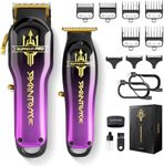 SUPRENT® PRO Professional Hair Clippers for Men- Barber Clippers Set Brushless Motor & DLC-Coated Blade- Cordless Hair Clipper with Zero Gap Hair Trimmer- Hair Cutting kit Gift (Purple)