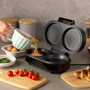 Salter XL Dual Omelette Maker – Non-Stick Deep Fill Double Egg Cooker, 850W