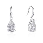 Namana 925 Sterling Silver Earrings for Women and Teen Girls with Pear Shaped White Stones, Silver Teardrop Earrings for Women, Silver Drop Earrings for Women with Cubic Zirconia Stones