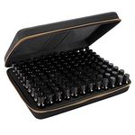 Hipiwe 120 Bottle EVA Essential Oil Storage Carrying Case Hard Shell Exterior Essential Oils Organizer Holder Traveling Bag with Foam Insert, Holds 5ml 10ml 15ml Essential Oils, Black+brown, X-Large