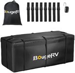 BougeRV Hitch Cargo Carrier Bag with Lock Waterproof Soft Shell 20 Cubic Feet (59" 24" 24") Cargo Bag for Hitch Carrier Include 8 Reinforced Straps for Truck Pickup RV All SUV with Hitch Cargo Basket