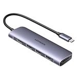 UGREEN USB C Hub Multiport Adapter, 6-in-1 USB C to HDMI Adapter with 4K HDMI, USB 3.0 Data Port, SD/TF Card Slot, Aluminum USB C Dongle for MacBook, Type-C Laptop, Surface, Steam Deck and iPad Pro