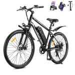 TWOFISH Electric Bike for Adults, 250W Motor E Bike with 36V 15Ah Battery, 100KM Max Range, 7-Speed Electric Mountain Bicycle with LED Display, Disc Brakes, Cruise Control, TF-1 (Black-White)