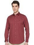 Peter England Men's Slim Fit Shirt (PCSFSSLPC51404_Maroon 44)