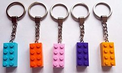 LEGO 5 x Brick Keyring/Keychain (2x4 stud) Mixed Colours Parties (b)