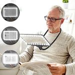 NZQXJXZ 5X Hands Free Magnifying Glass with Light Hanging neck, Flexible Gooseneck Full-Page Magnifying, 7,8" x 5,7"Large Page Magnifier for Reading Small Prints & Low Vision Seniors with Aging Eyes