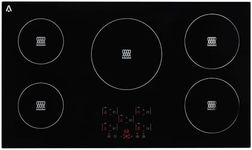 GarveeTech 5 Burner Electric Cooktop - 36" 9600W Ceramic Glass Radiant Electric Stovetop Built-in Stove Top, Ceramic Glass Radiant Stovetop, Kid Safety Lock, Timer, 240V,BLACK