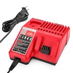 Replacement Rapid Charger Milwaukee M12&M18 XC Lithium Ion Charger for Milwaukee Battery 48-11-2420 48-11-2440 48-11-1820 48-11-1850