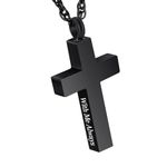 XIUDA Cremation Cross Necklace for Ashes Cross Urns Jewelry Locket Pendant Ashes Holder Stainless Steel Memorial Cremation Jewelry for Men Women