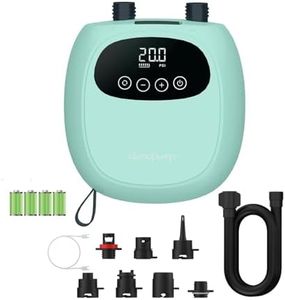 dwndpump Pompe à air Sup 20PSI, Pompe électrique Sup pour gonfler et dégonfler, Pompe Rechargeable pour Planche à pagaie Gonflable, Pompe électrique Portable pour Sup, Kayaks, Ailes à Vent (Vert)