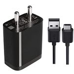 K N DIGITAL Ultra Fast Type C Charger For Xiaomi Redmi K20 Pro , Redmi K 20 Pro Original Charger Hi Speed Travel Charger Adapter Quick Charge Adaptive Fast Charging Wall Charger | Mobile Charger | Fast Charger | Android USB Charger With 1 Meter USB Type C Charging Data Cable (2.4Amp, 1K3| , Black)