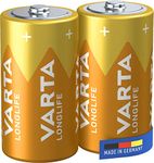 Varta Longlife Extra 1.5 V C Alkaline Battery 2 count (Pack of 1)