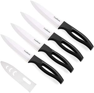 Ceramic Knife 5Inch Fruit Knife Set 4-Piece with Knife Sheaths for Cheese, tomatoes, potatoes, vegetables, fruits, fleshless (black)
