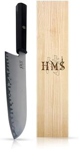HMS 7-Inch Santoku Knife, Japanese HAP40 Triple-Layer Steel Kitchen Knife for Chopping, Slicing and Mincing, Precision Santoku Chef Knife with Ergonomic Handle