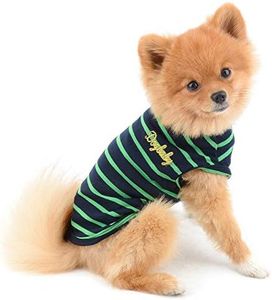 PAIDEFUL Ropa para perros pequeños, gatos, niños, niñas, verano, clásico, a rayas, cachorro, chaleco transpirable, suéter de algodón, sin mangas, Chihuahua Yorkshire