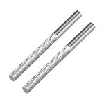 sourcing map HSS Rotary Files 1/4" Shank, Double Cut Top Flat Cylinder Shape Rotary Tool 6mm Dia, for Die Grinder Drill Bit Wood Soft Metal Carving Polishing Model Engineering, 2pcs