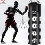 MAXSTRENGTH Max Strength 4ft Filled Punch Bags Heavy Duty UFC Kick Boxing Bag MMA Karate Professional Gym Training