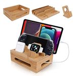 Bamboo Charging Station for Smartphones and Tablets Without USB Hub - komonotown