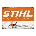 SKYNINE INC Chain Saws Vintage Metal Tin Signs, 20cm X 30cm, Retro Wall Decorations for Lounge/Bar/Cafe/Home Kitchen/Restaurant/Dorm/Garage/Man Cave/Gas Station.