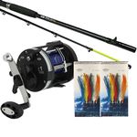 NGT New Sea Fishing Boat l Rod & Reel Deal Multiplier Pre Loaded With Line