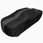 2001-2024 F150 Car Cover Indoor/Outdoor Protection - Ultraguard Plus 1/2 Ton Truck Full Size Water Resistant 300 Denier for Ford F-150's Including Lightning & Raptor (Black with Gray Stripes)