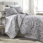 Southshore Fine Linens - The Pure Melody Collection - Quilts Sets, 3 Piece Set, King/California King, Black